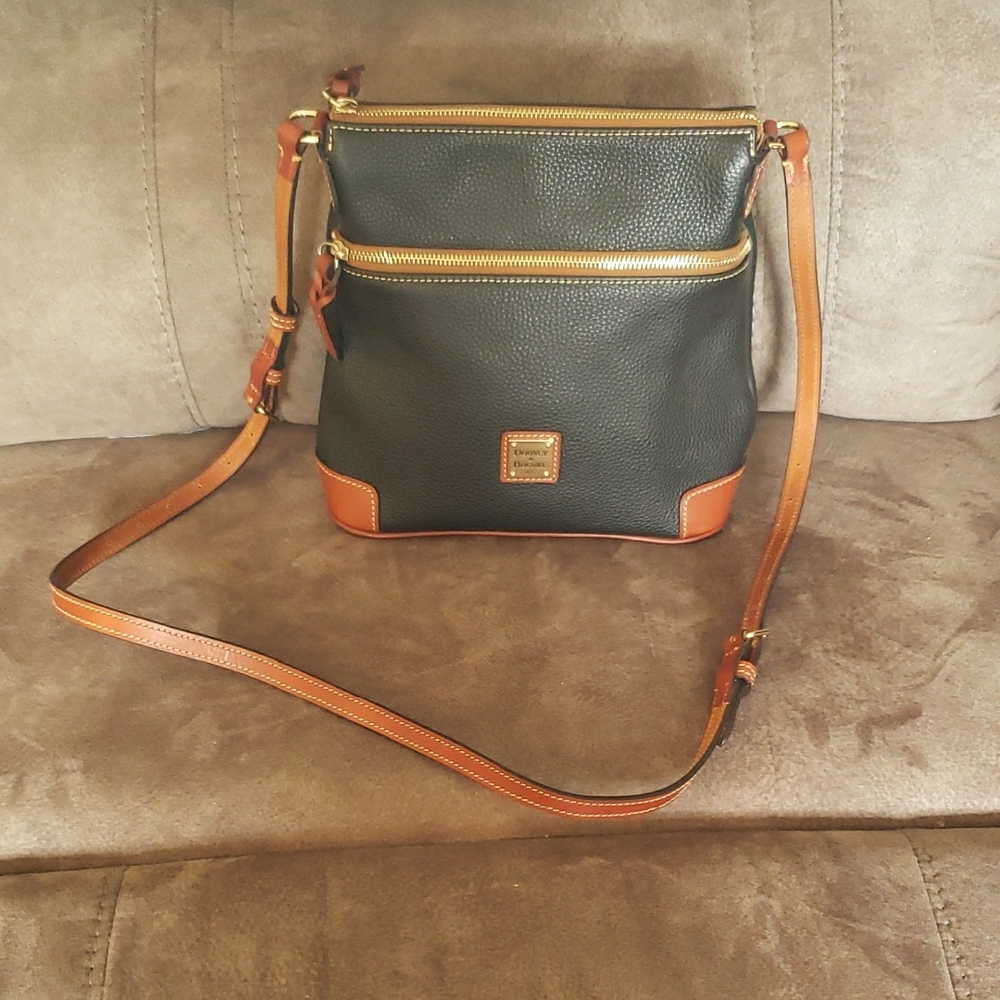 Dooney & Bourke Black and Tan Crossbody Bag
